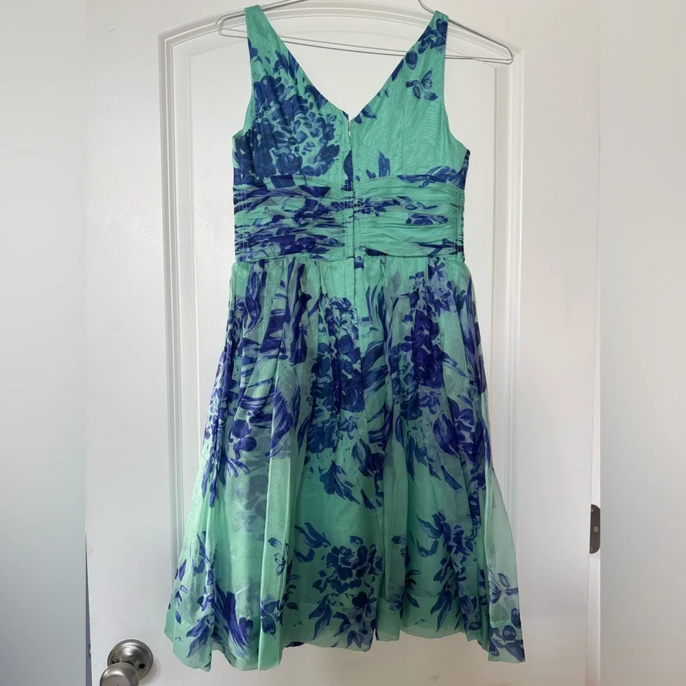 Rare Anthropologie Elevenses vintage style Floral Silk Dress with bow size 10 - Picture 3 of 6